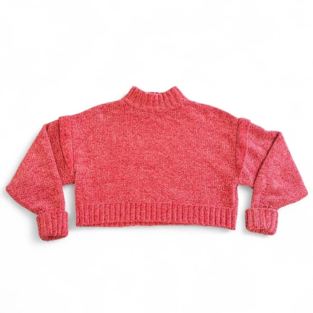 Urban Outfitters Pink Chenille Cropped Mock Neck‎ Sweater, Small